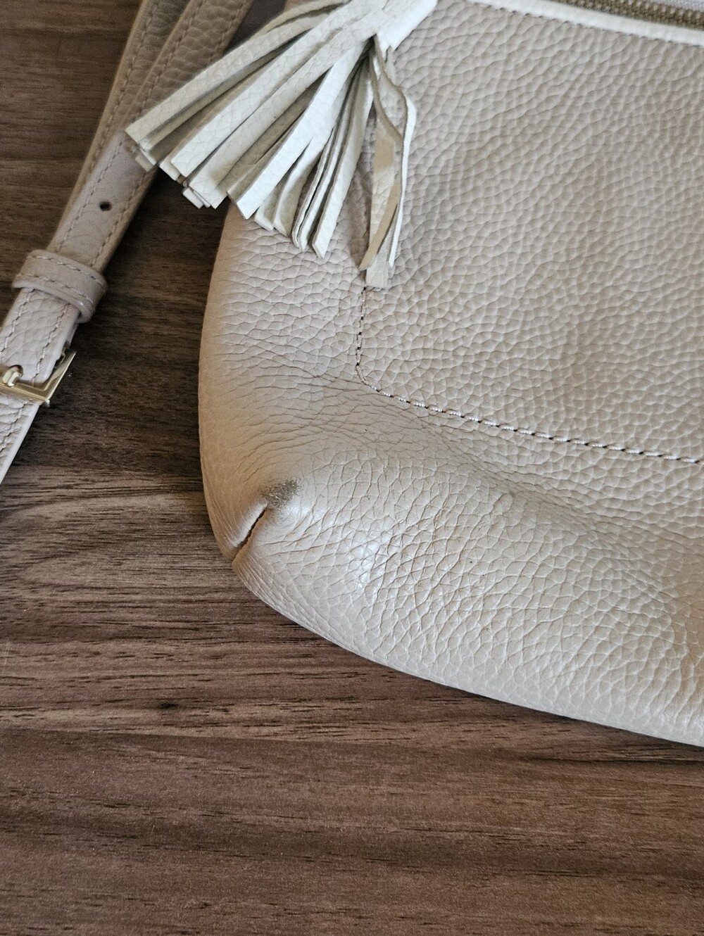 Kate Spade Chester Street Crossbody Bag Blush Pink And Ivory Pebbled Leather - Picture 7 of 8